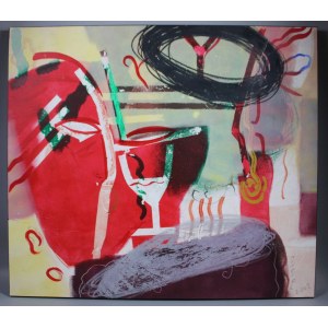 Eugeniusz Minciel, Komposition mit rotem Glas, 2022