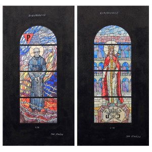 Jan STAÑDA (1912-1987), Two designs for stained glass windows in Rybarzowice