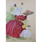 Zofia FIJAŁKOWSKA (1909-1989), Satz von 6 Illustrationen zu dem Märchen Auf den Blaubeeren von Maria Konopnicka - Buchmodell