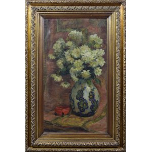 Painter unspecified, Polish ?, 20th century, Flowers in a ceramic vase