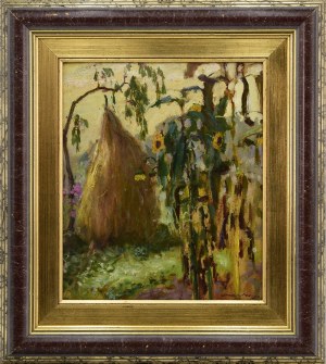 Stefan BRZOZOWSKI (1911-1978), Pejzaż ze słonecznikami [Przed zimą], 1940