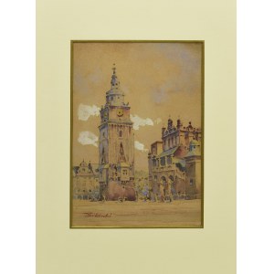 T. SIKORSKI, 20th century, View of the City Hall tower and the Cloth Hall