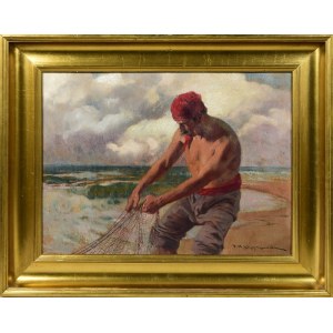 Feliks Michał WYGRZYWALSKI (1875-1944), Fisherman hauling nets