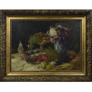 Richard ZSCHEKED (1885-1954), Martwa natura z winogronami