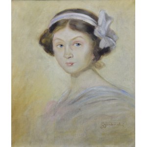 Bolesław SZAŃKOWSKI (1873-1953), Dievča s bielou mašľou