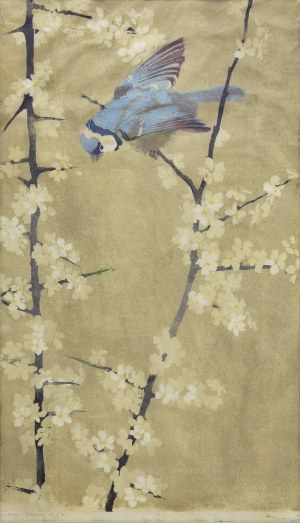 Adam BUNSCH (1896-1969), Ptaszek na kwitnącej gałązce