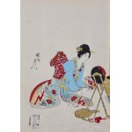 TOYOHARA CHIKANOBU (1838-1912), Aranžování vlasů, ze série: Chiyoda no o-oku - triptych