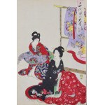 TOYOHARA CHIKANOBU (1838-1912), Aranžování vlasů, ze série: Chiyoda no o-oku - triptych