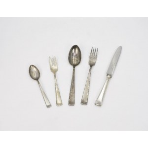 Henneberg Brothers Plated and Bronzeware Factory (active 1856-1939), Cutlery set for 6 in art déco style