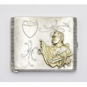 KRUPSKI and MATULEWICZ (active 1909-1944), Cigarette case with an image of Marshal Jozef Pilsudski