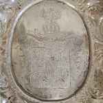 Silbernes Paar Brandy-Untertassen (Brandy Snifter), verziert mit den Wappen von Polen und Großbritannien, Deutschland