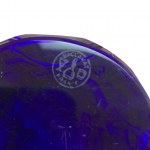 Schreibtischknopf aus Kobaltglas mit dem Sternzeichen des Widders, Baccarat