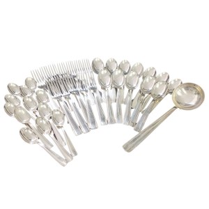 Silver-plated cutlery set for 12 persons, France