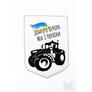 Wojna na Ukrainie - Naklejka z Traktorem (Kradzież Rosyjskiego Czołgu)