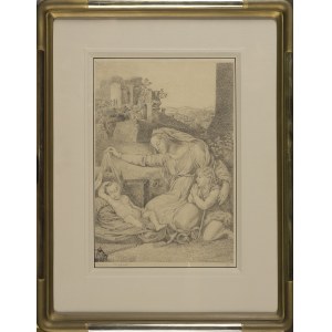 Jungfrau, die das Jesuskind mit einem Schleier bedeckt, nach Raphael