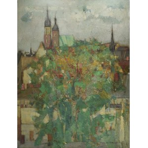 Jan ŚWIDERSKI (1913-2004), View of St. Mary's Church in Cracow
