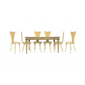 Umberto Mascagni Dining table and set of six chairs