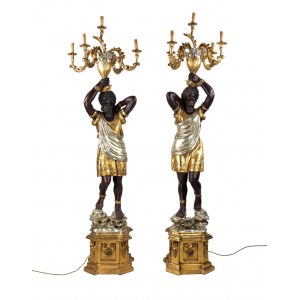 Pair of Mori Venitian Baroque Style Floor Lamps