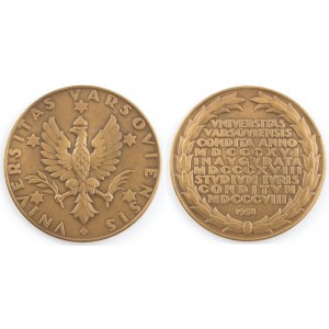 Medaille, 150 JAHRE UNIVERSITÄT DES RECHTS IN WARSCHAU, 1958