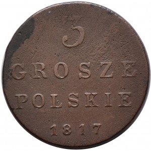 Królestwo Kongresowe, Aleksander I, 3 grosze 1817 IB, Warszawa