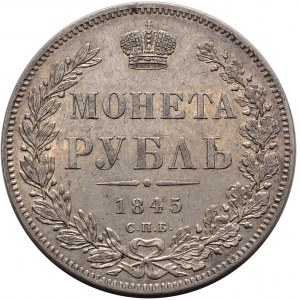 Mikołaj I, rubel 1845 СПБ КБ, Petersburg