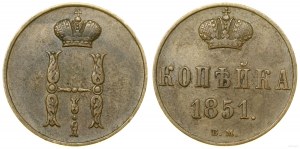 Poland, 1 kopiejka, 1851 BM, Warsaw