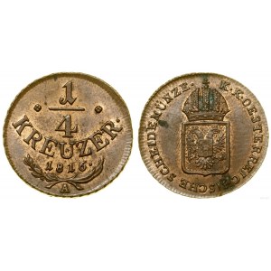 Austria, 1/4 krajcara, 1816 A, Wiedeń