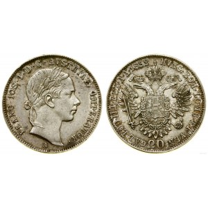 Austria, 20 krajcars, 1852 A, Vienna