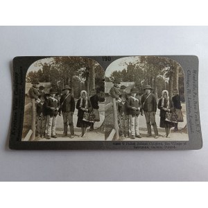 ZDJĘCIE TEKTURKOWE ZAKOPANE GALICJA SZKOŁA DZIECI GÓRALE TATRY STROJE LUDOWE, POLISH SCHOOL CHILDREN PRZEDWOJENNA 1919 R