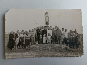 PHOTO WIELOWIEŚ GROUP OF PEOPLE PRIEST FIGURE OF THE MOTHER OF GOD 1939