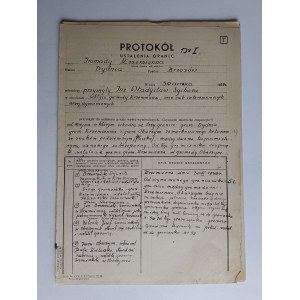 PROTOKÓŁ USTALENIA GRANIC, KRZEMIENNA, DYDNIA, BRZOZÓW, MIERNICZY INŻ. WŁADYSŁAW SYCHORA 1938 R