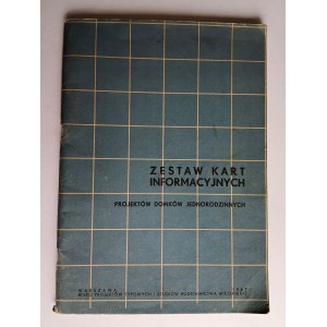 ZESTAW KART INFORMACYJNYCH PROJEKTÓW DOMKÓW JEDNORODZINNYCH, WARSZAWA 1967 R