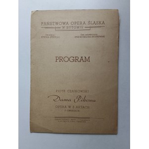 PIOTR CZAJKOWSKI, PROGRAM OPEROWY DAMA PIKOWA, PAŃSTWOWA OPERA ŚLĄSKA BYTOM, 1952 R