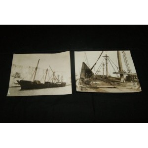 Ensemble de 2 photographies, figurant un bateau allemand (2)