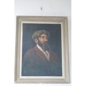 Ecole française, portrait d'homme en costume,huile sur toile, signé et daté 1931 en haut a droite. ( accident) : déchirure a la toile en bas. 73cm x 54cm.