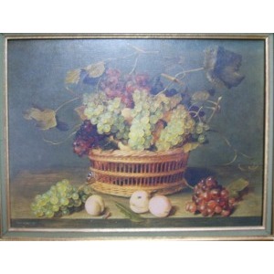 D'après Jacob VAN HULSDONCK, Natures mortes aux fruits,paire d'huiles sur toiles. 40x51 cm.