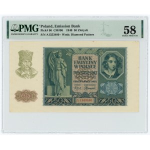 50 Zloty 1940 - Serie A - PMG 58