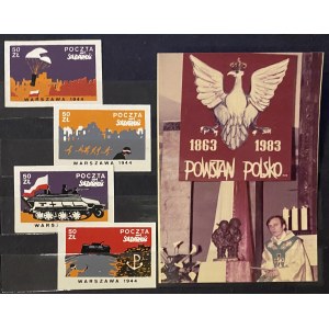 SOLIDARNOŚĆ - znaczki pocztowe + zdjęcie ks. Jerzego Popiełuszki - set 5 sztuk