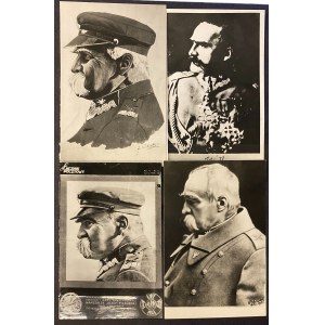 Fotografien von Józef Piłsudski Postkarten - Satz von 4 Stück - 1990er Jahre