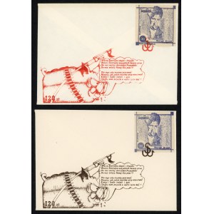 SOLIDARNOŚĆ- Poczta Solidarność Małopolska - set 2 kopert + znaczek z George Orwell