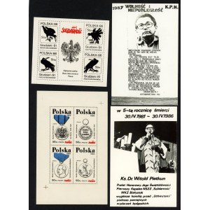 SOLIDARNOŚĆ - zestaw znaczków + ulotki patriotyczne set 4 sztuk
