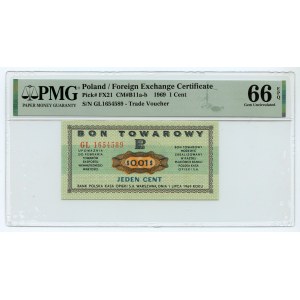 PEWEX - 1 Cent 1969 - GL-Serie - PMG 66 EPQ