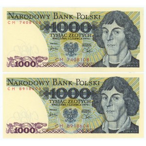 1.000 złotych 1979 - seria CM - set 2 sztuk