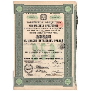 Łowickie Tow. Przetworów Chemicznych i Nawozów Sztuczn. - Em. 2, 250 rub, 1899