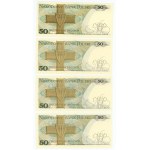 50 złotych 1979 - zestaw 9 sztuk banknotów - serie CA, CD, CF, CP oraz CW