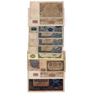 Polish banknotes - 1919-1948 - set of 11 pieces