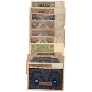 Polish banknotes - 1919-1948 - set of 11 pieces
