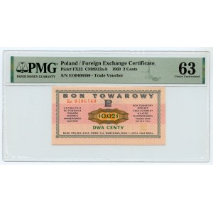 2 cents 1969 - Eo series - PMG 63