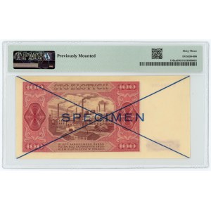 100 zloty 1948 - series D789000/D123456 - SPECIMEN - PMG 63