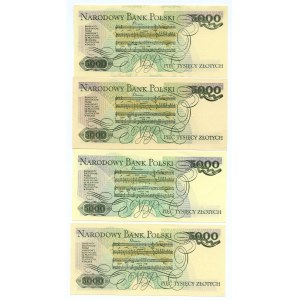 5.000 złotych 1982 - seria CC, CH, CK, DL - zestaw 4 sztuk banknotów